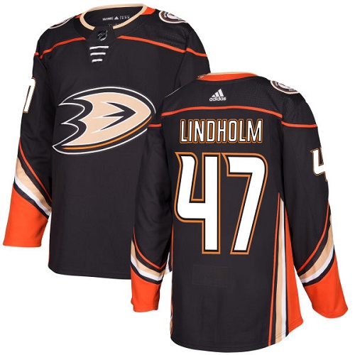 Adidas Men Anaheim Ducks #47 Hampus Lindholm Black Home Authentic Stitched NHL Jersey